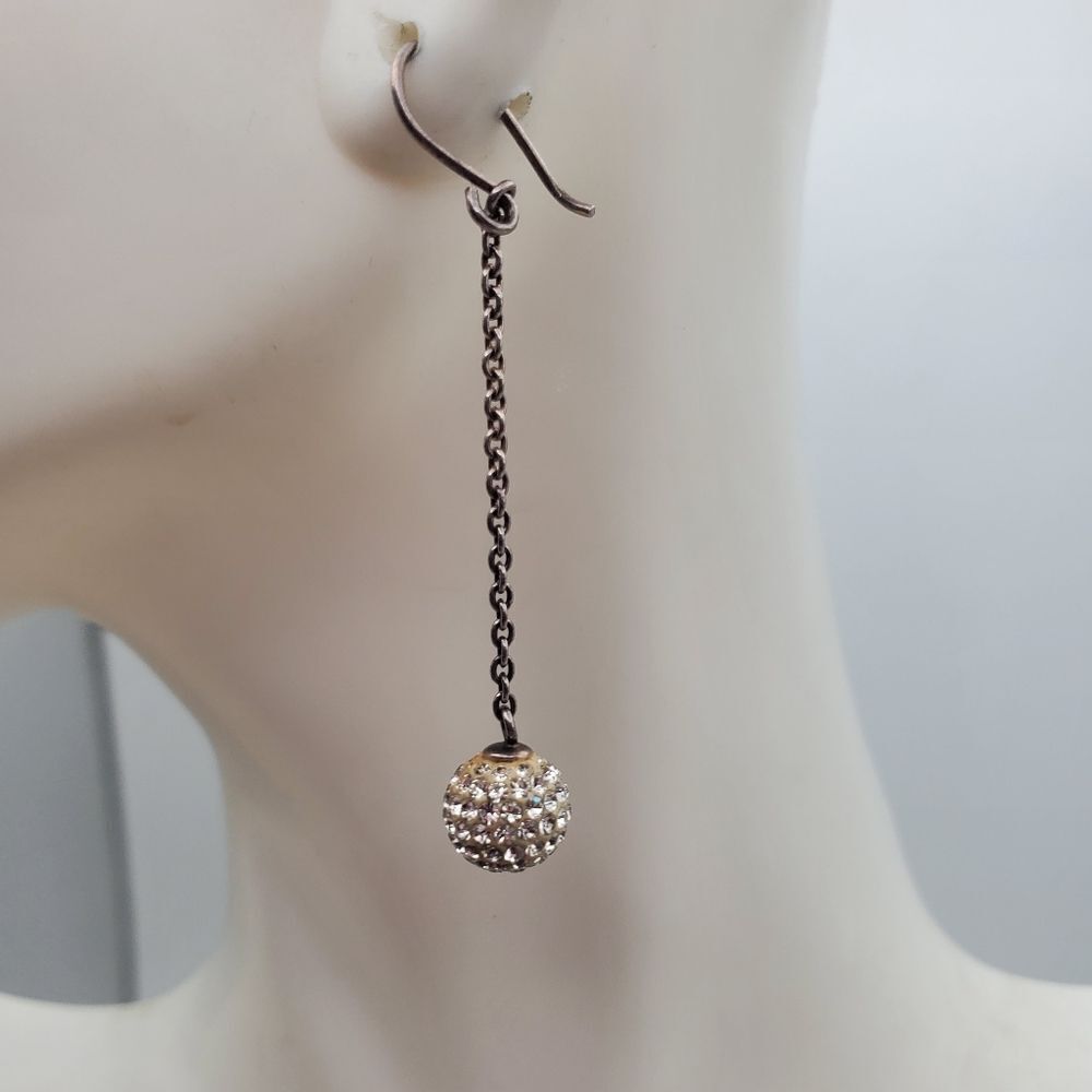 Crystal ball drop earrings‎